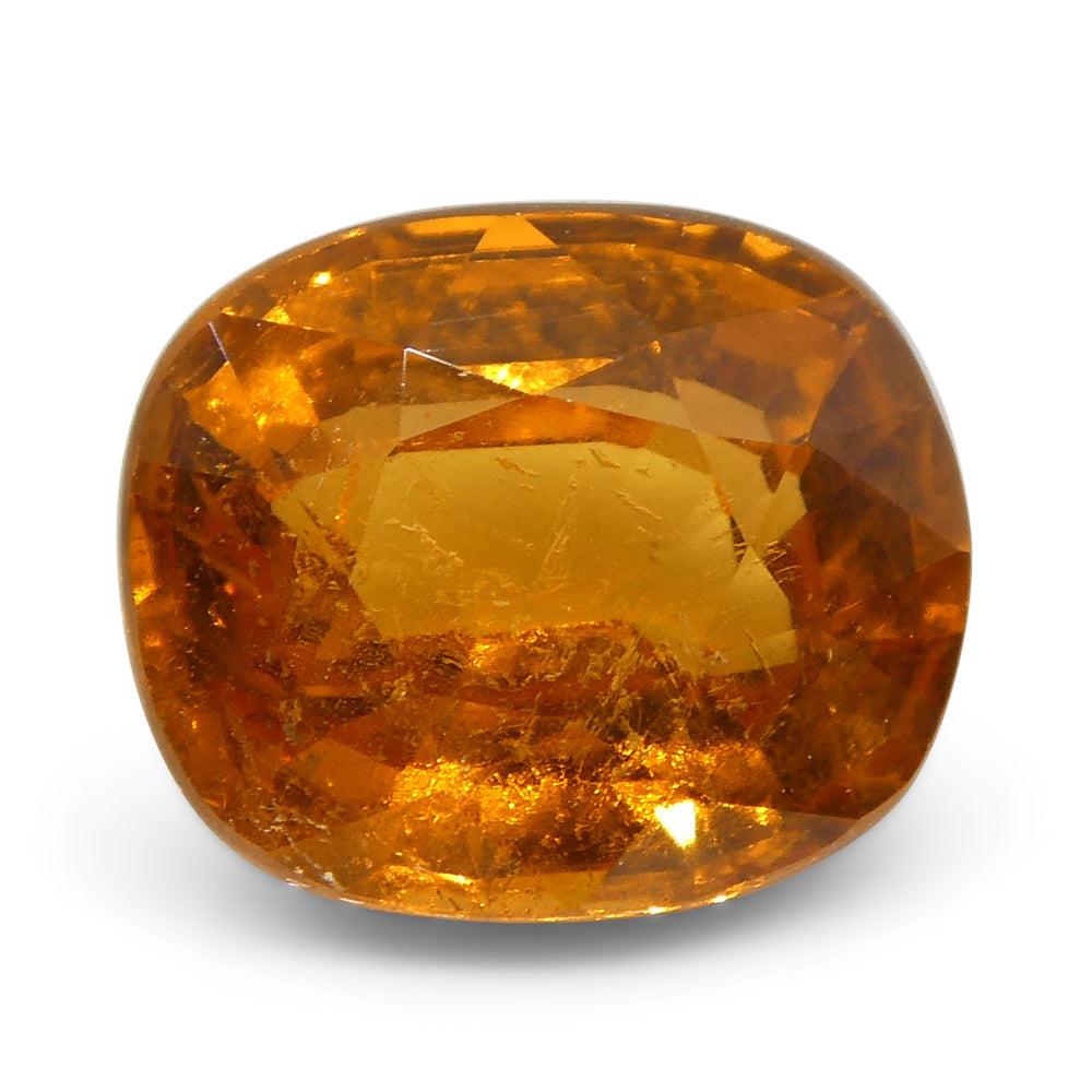 2,23ct Cuscino di granato spessartina/spessartite arancione vivo, certificato GIA in vendita 1