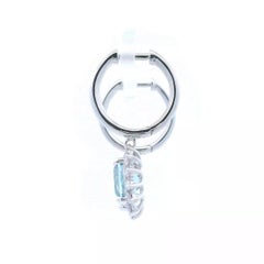 Pendientes de Aguamarina Ovalada y Diamantes de 2,23 ct Oro Blanco