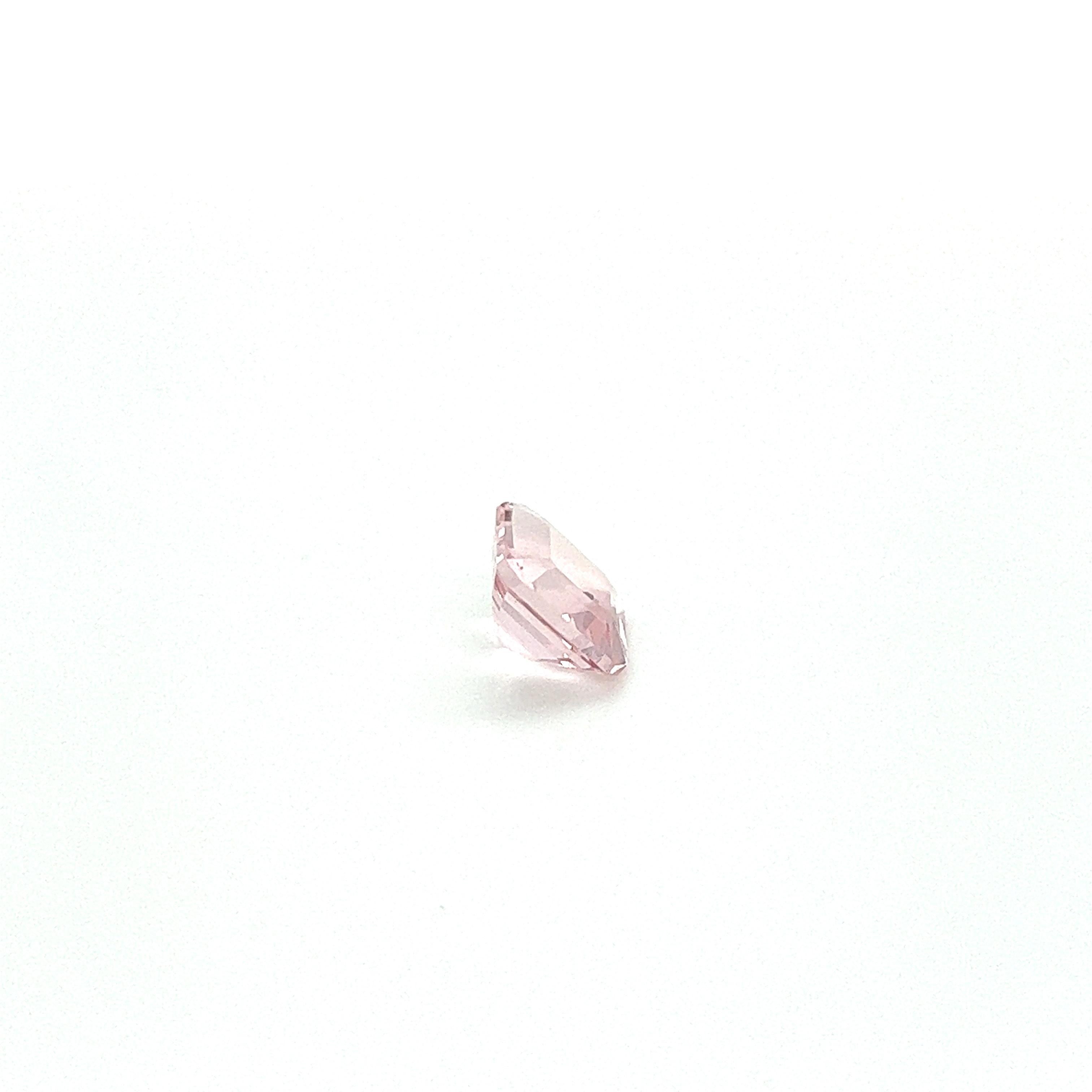 Asscher Cut 2.24 Carat AAA Natural Pink Morganite Asher Cut Shape Loose Gemstone Jewelry For Sale