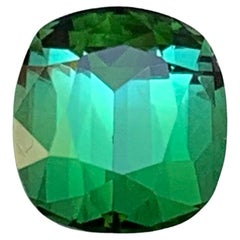 2.24 Carat Bluish Hue Green Natural Tourmaline Cushion Cut Loose Gemstone