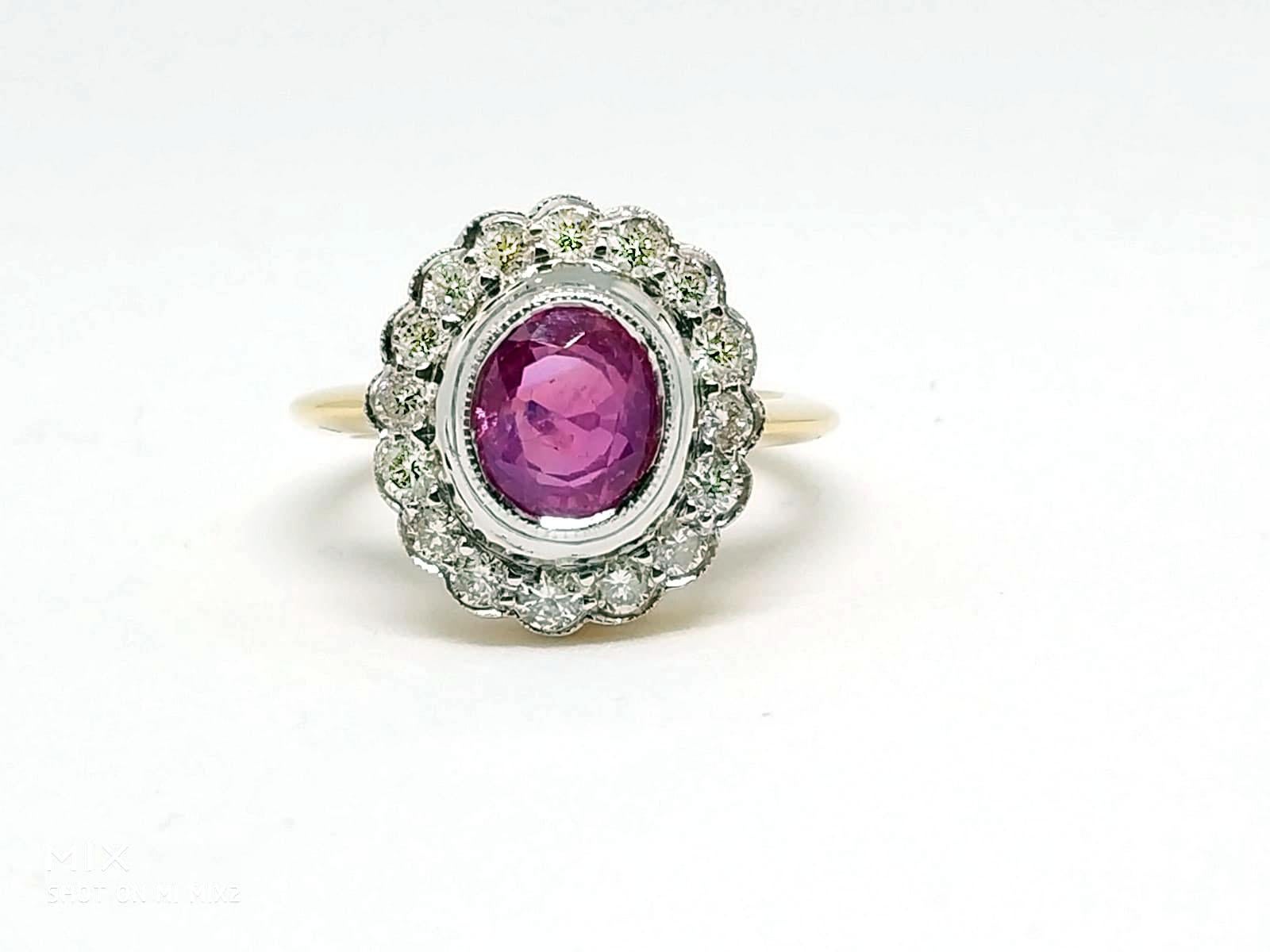 2.24 Carat Burmese Ruby and Diamond Ring, circa 1940 For Sale 2