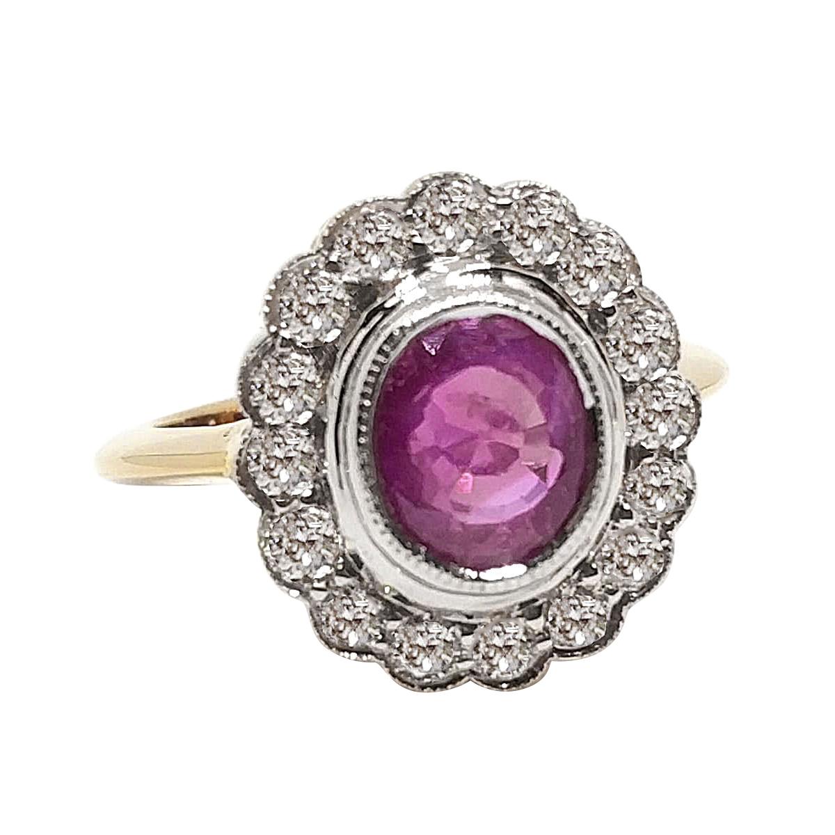 2.24 Carat Burmese Ruby and Diamond Ring, circa 1940 For Sale