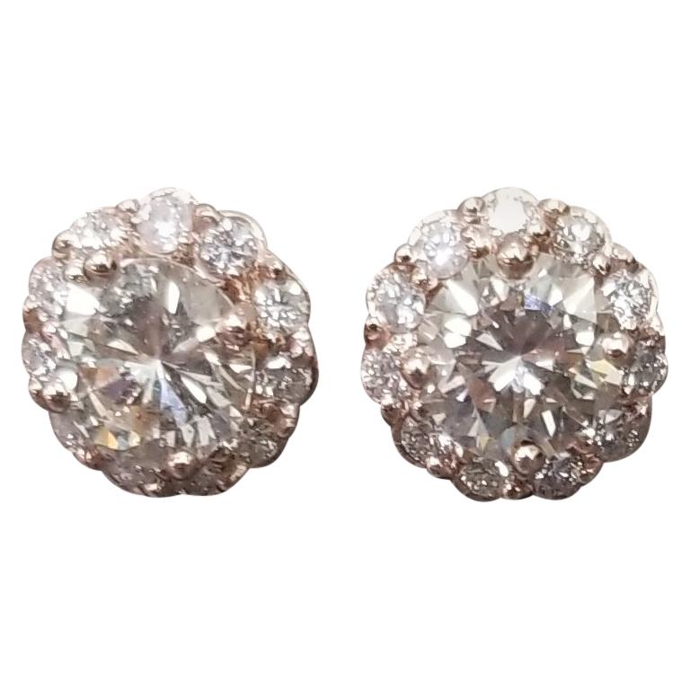 2.24 Carat Diamond Stud Cluster Earrings