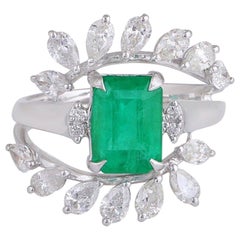 2,24 Karat Smaragd-Diamant-Ring aus 18 Karat Blattgold