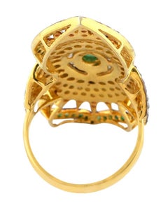 2.24 Carat Emerald Ruby Diamond Cocktail Marrakech Ring