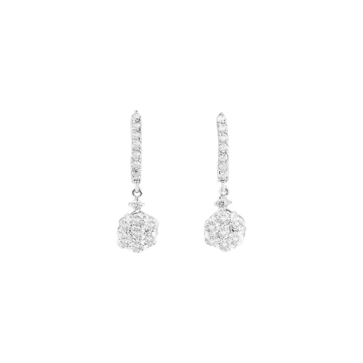 2.24 Carat Natural Diamond 14 Karat White Gold Earrings