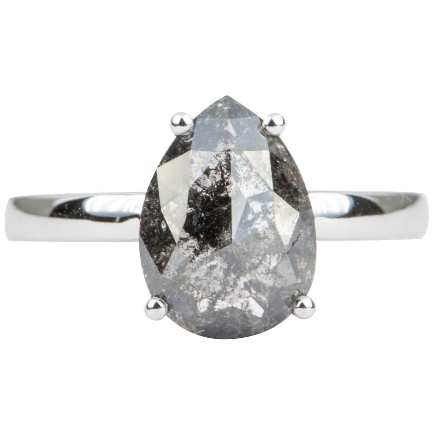 2.24 Carat Pear Shape Diamond Solitaire Engagement Ring 14 Karat Gold AD2021-5