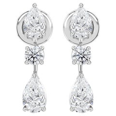 2.24 Carat SI Clarity HI Color Solitaire Diamond Earrings 18 Karat White Gold