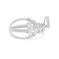2.24 Carat SI/H Pear Marquise Diamond Criss Cross Ring 18k White Gold Jewelry