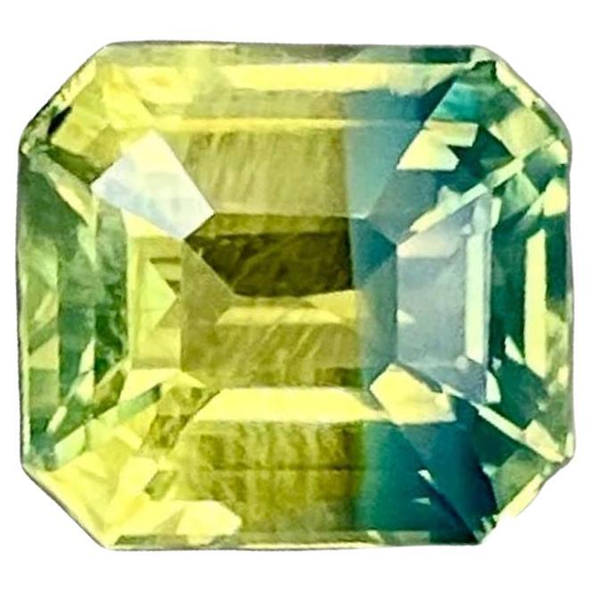 2.24 carats Bicolor Parti Sapphire Stone Emerald Cut Natural Sri Lankan Gemstone For Sale