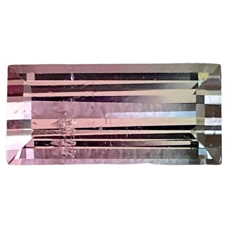 2.24 carats Bicolor Tourmaline Stone Baguette Cut Afghan Gemstone
