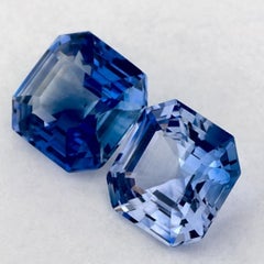 2.24 Karat Blauer Saphir Asscher Loser Edelstein