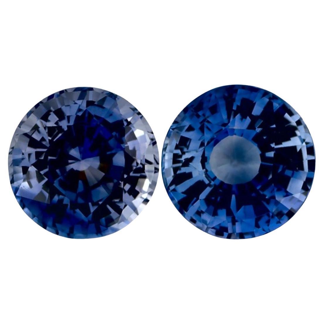 2.24 Ct Blue Sapphire Round Loose Gemstone For Sale