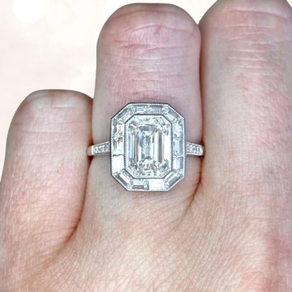 emerald cut with baguette halo