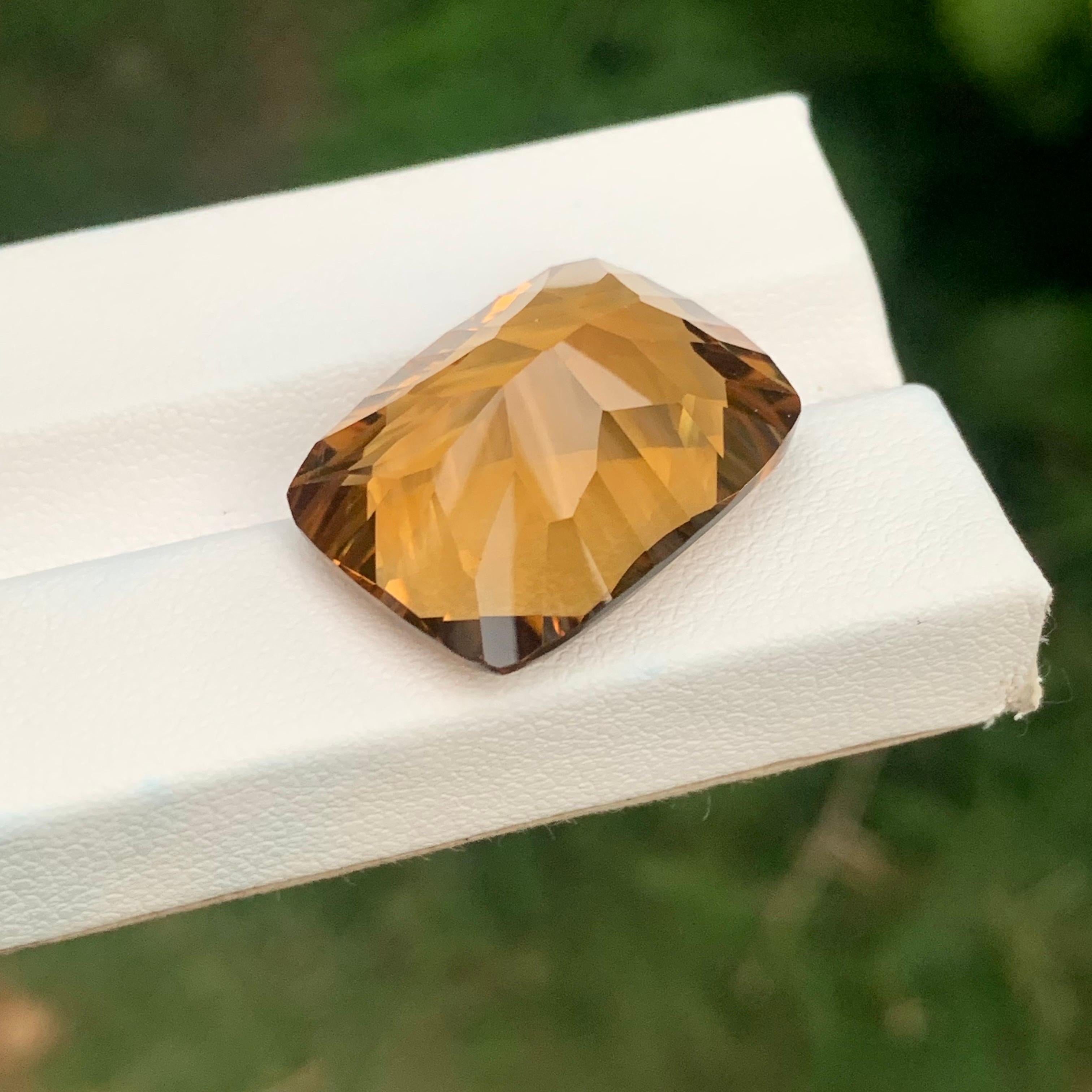 22,40 Karat Natürlicher loser Honig Citrin Kissenform Edelstein (Kissenschliff) im Angebot