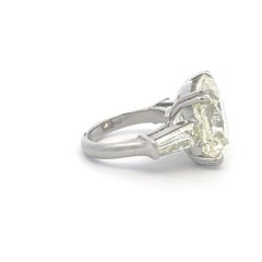 22.41 Carat Cushion Brilliant and Tapered Baguette Platinum Engagement Ring