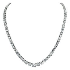 Collana tennis in oro bianco 14k con diamanti da 22,44 carati