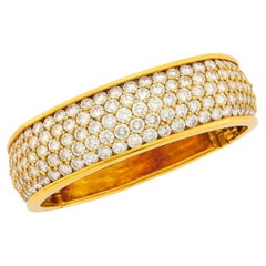22.45 ctw Diamond 18K Yellow Gold Bangle Bracelet by Jose Hess
