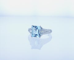 2.24ct Aqua Cocktail Ring in 18k White Gold