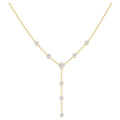 2.24ct Brilliant Natural Diamond Y Chain Necklace in 14 Karat Yellow Gold