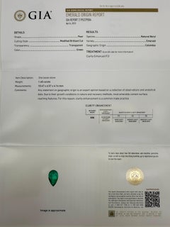 2.24ct GIA Certified Colombian Emerald & Diamond 18k Yellow White Gold Halo Ring