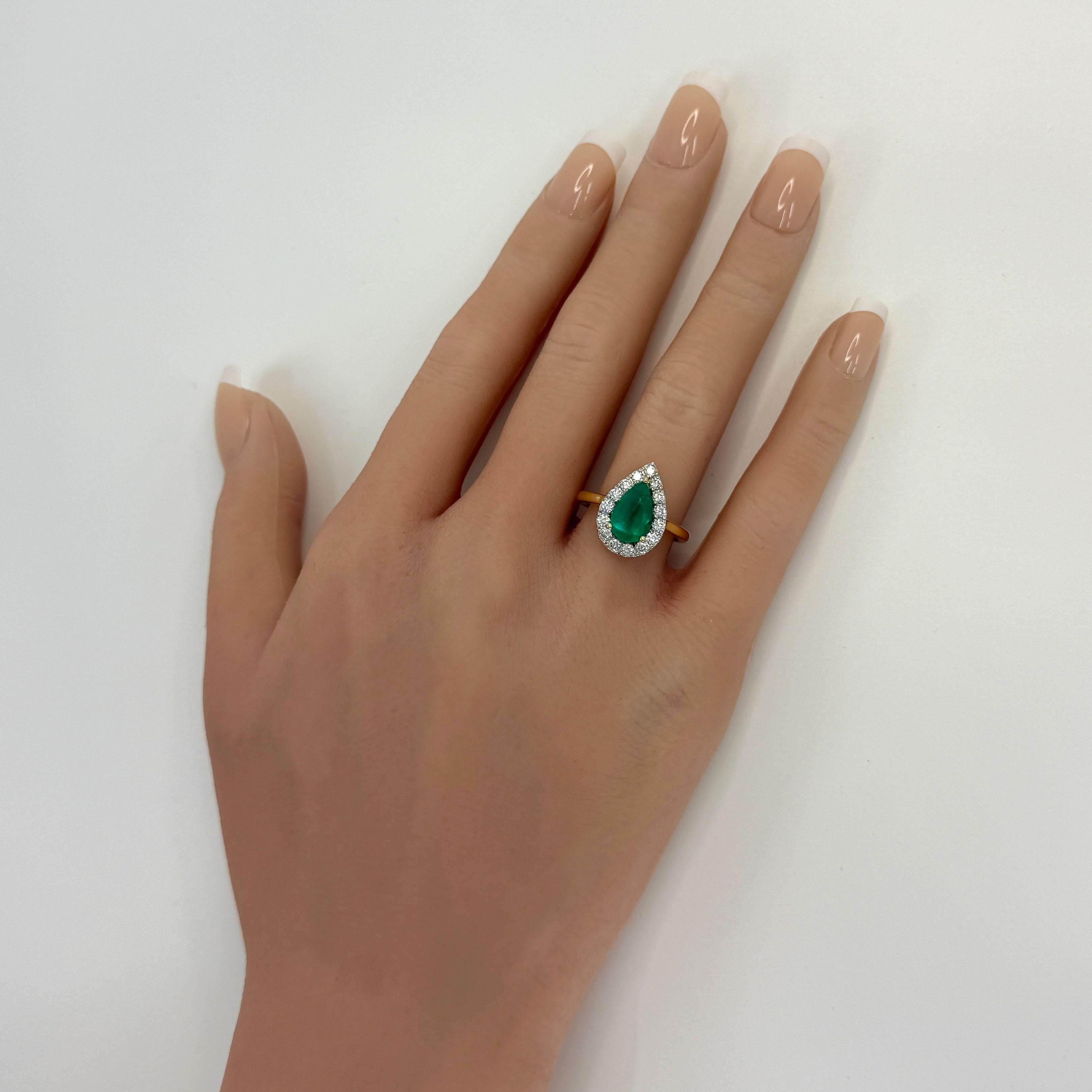 2,24ct GIA zertifiziert kolumbianischen Smaragd & Diamant 18k Gelb Weißgold Halo Ring für Damen oder Herren im Angebot