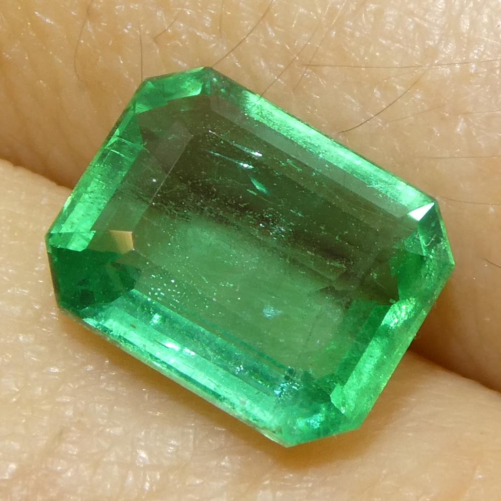 2.24ct Octagonal/Emerald Cut Green Emerald from Zambia (Émeraude verte de Zambie) en vente 6