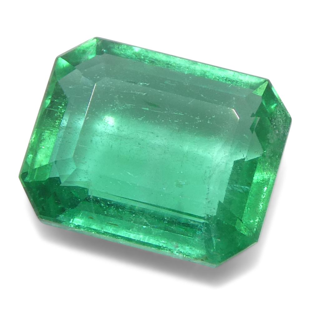 2.24ct Octagonal/Emerald Cut Green Emerald from Zambia (Émeraude verte de Zambie) en vente 1