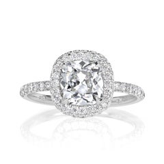 2.24ct Old Mine Cut Diamond Engagement Ring