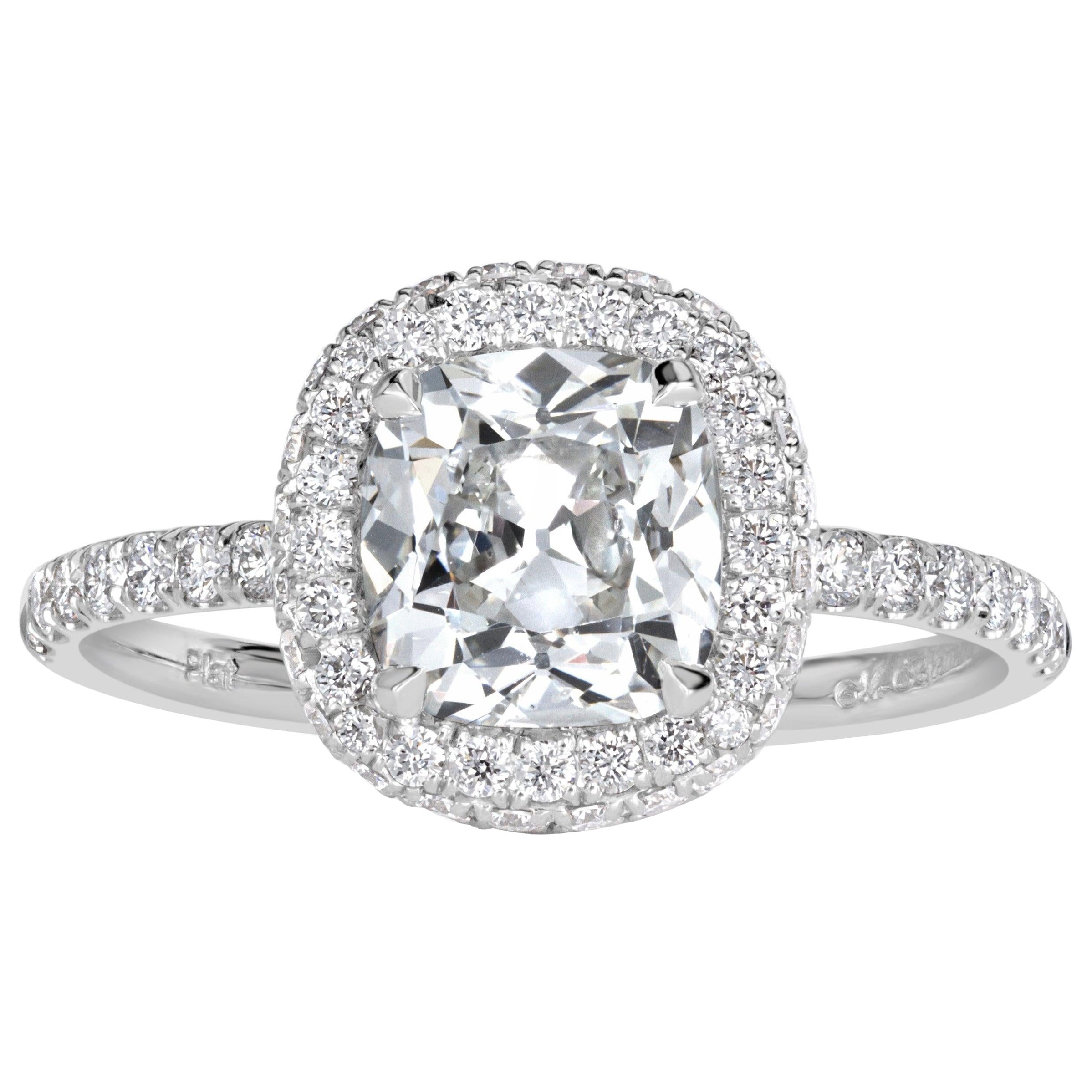 2.24ct Old Mine Cut Diamond Engagement Ring