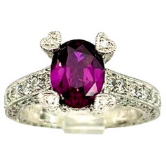 2.24Ct Oval Shape Fuchsia Pink Color Natural Sapphire Ring