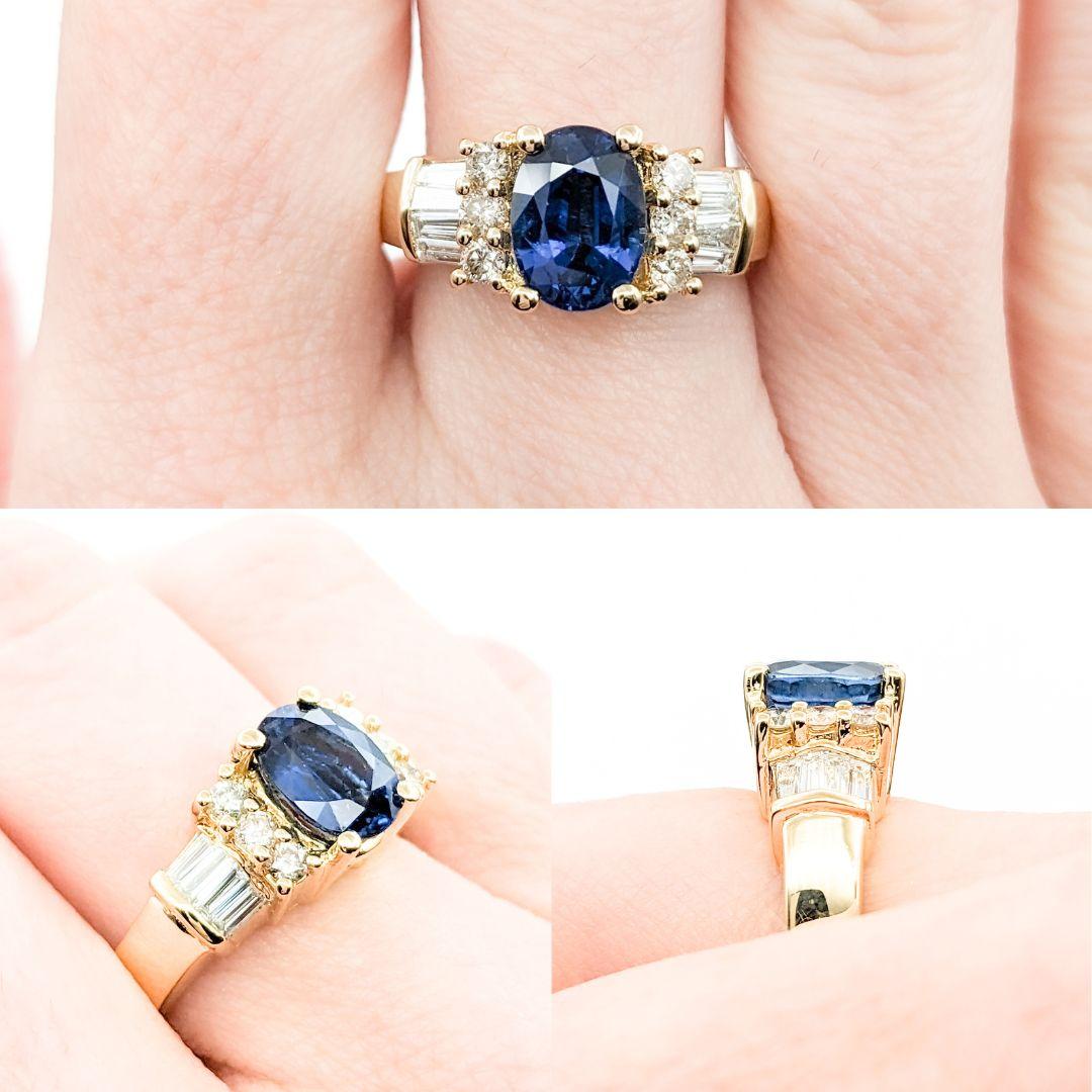 2.24ct Sapphire Ring With Diamonds In 18kt Yellow Gold

Introducing this exquisite sapphire ring, meticulously crafted in 18kt yellow gold. The ring showcases a stunning 2.24ct sapphire centerpiece, beautifully complemented by 0.35ctw of round and