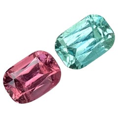 2.25 and 2.75 carats Reverse Color Natural Loose Tourmaline Pair Afghan Gemstone