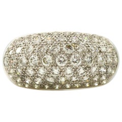 2.25 Carat 18 Karat White Gold Pave Diamond Dome Ring