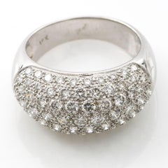 2.25 Carat 18 Karat White Gold Pave Diamond Dome Ring