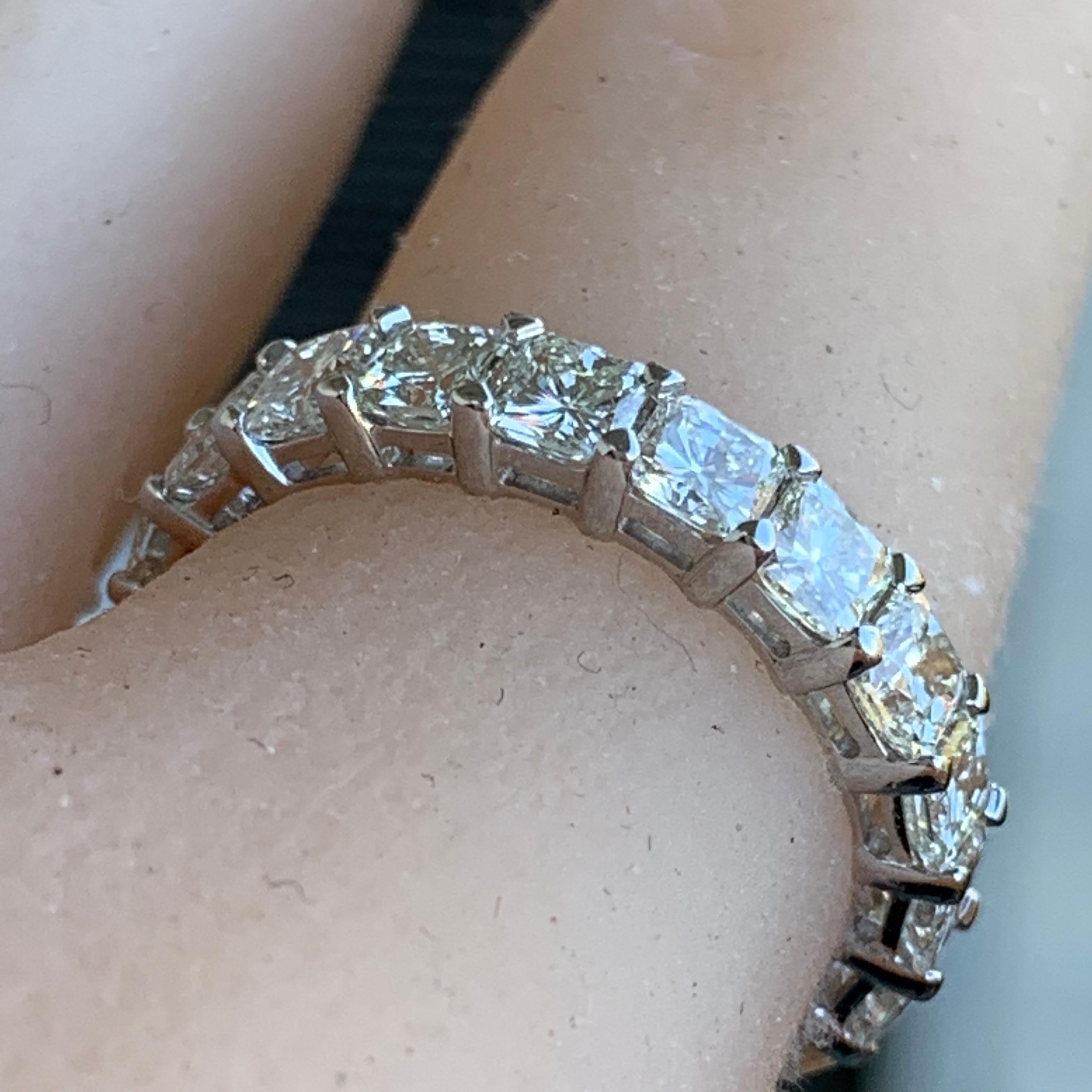 2.25 Carat Approximate Radiant Diamond Eternity Ring or Wedding Band, Ben Dannie In New Condition In West Hollywood, CA
