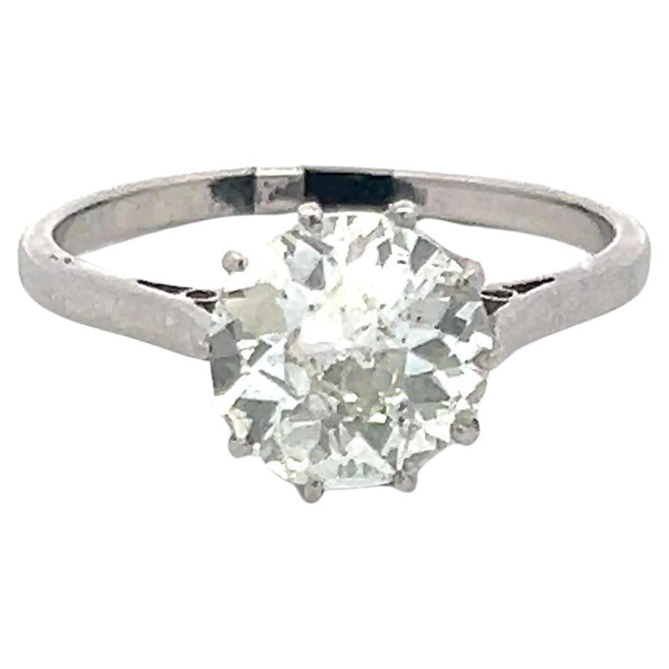 2.25 Carat Circular Brilliant Cut K SI2 Diamond Platinum Engagement Ring