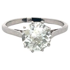 2.25 Carat Circular Brilliant Cut K SI2 Diamond Platinum Engagement Ring
