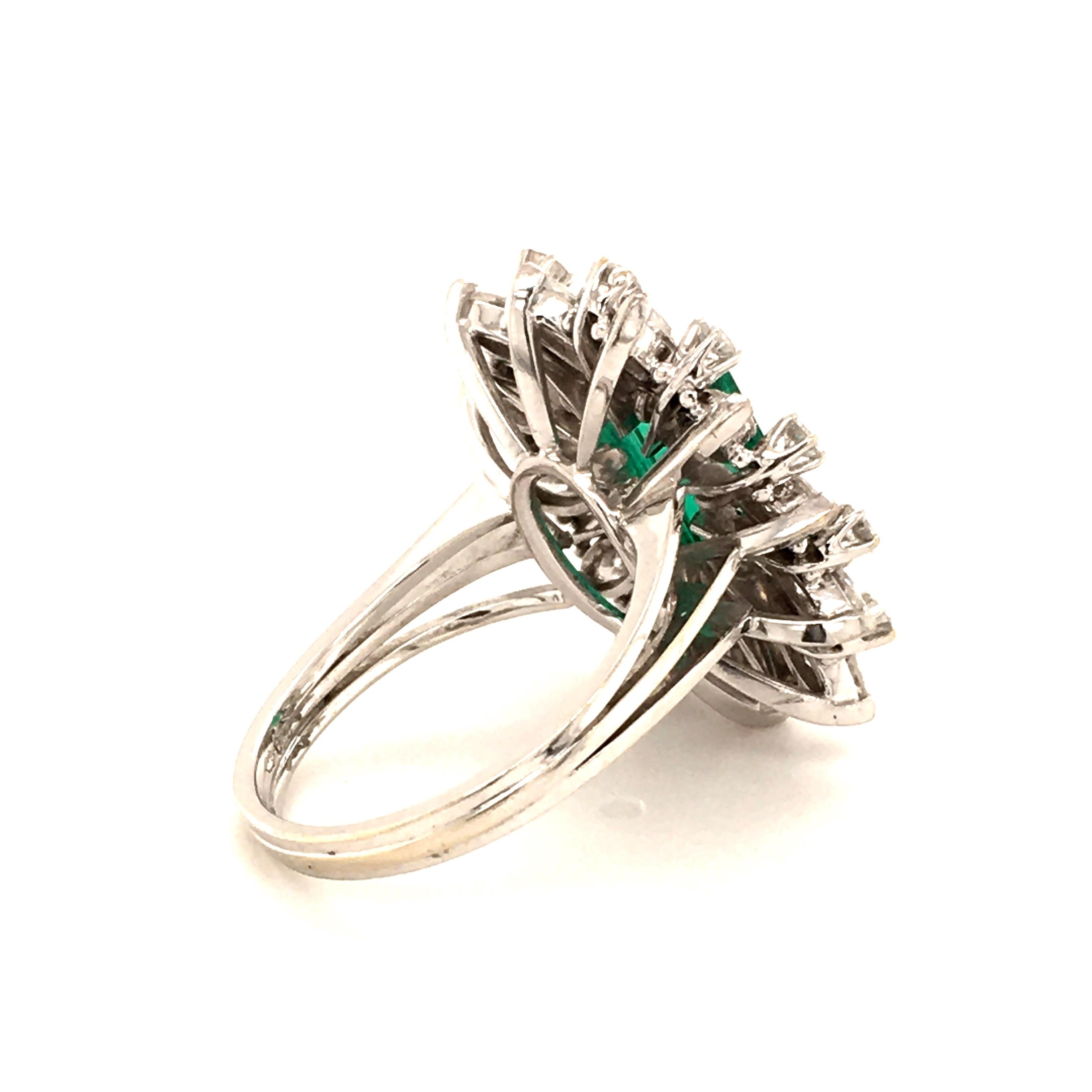 2.25 Carat Colombian Emerald and Diamond Ring in 18 Karat White Gold 4