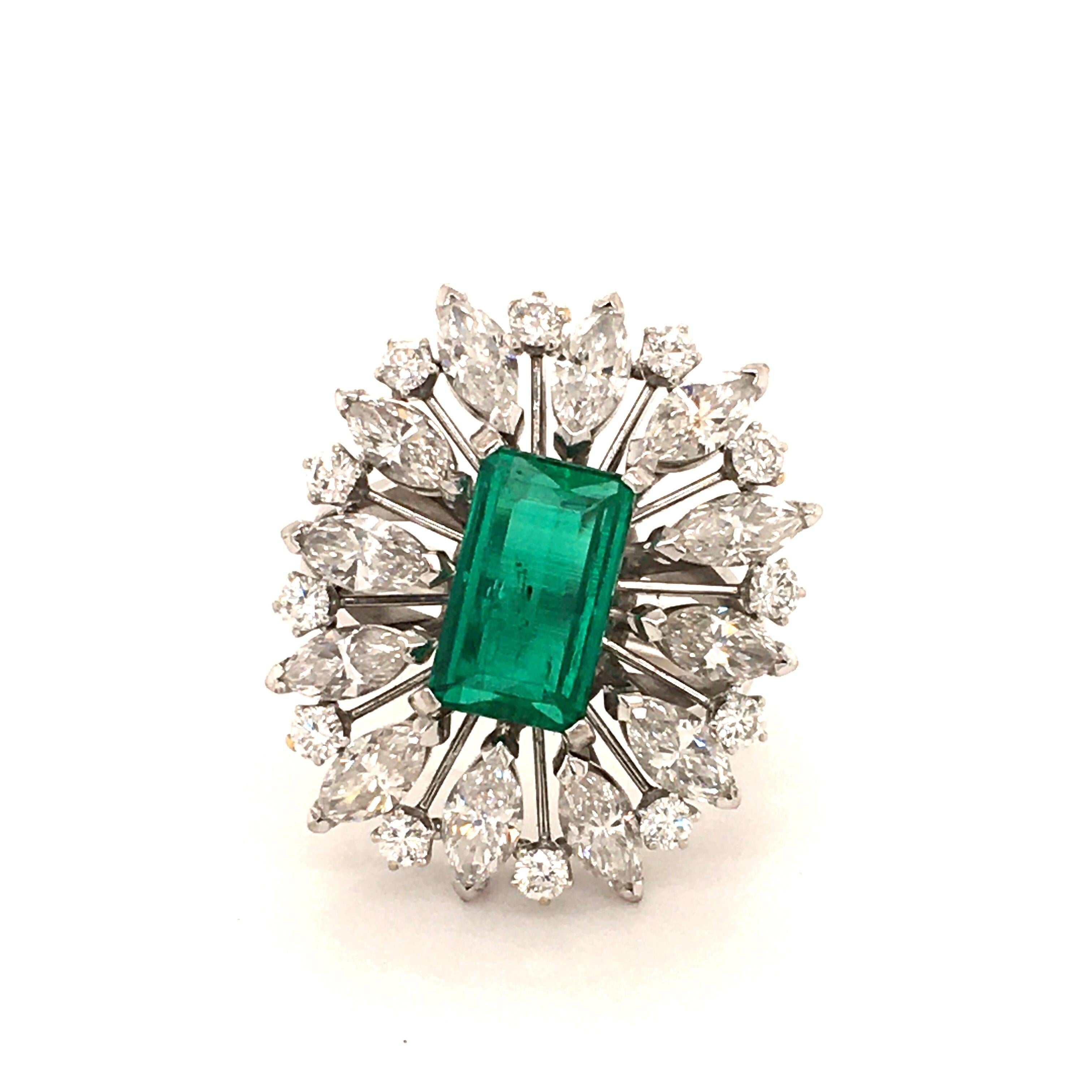 2.25 Carat Colombian Emerald and Diamond Ring in 18 Karat White Gold 1