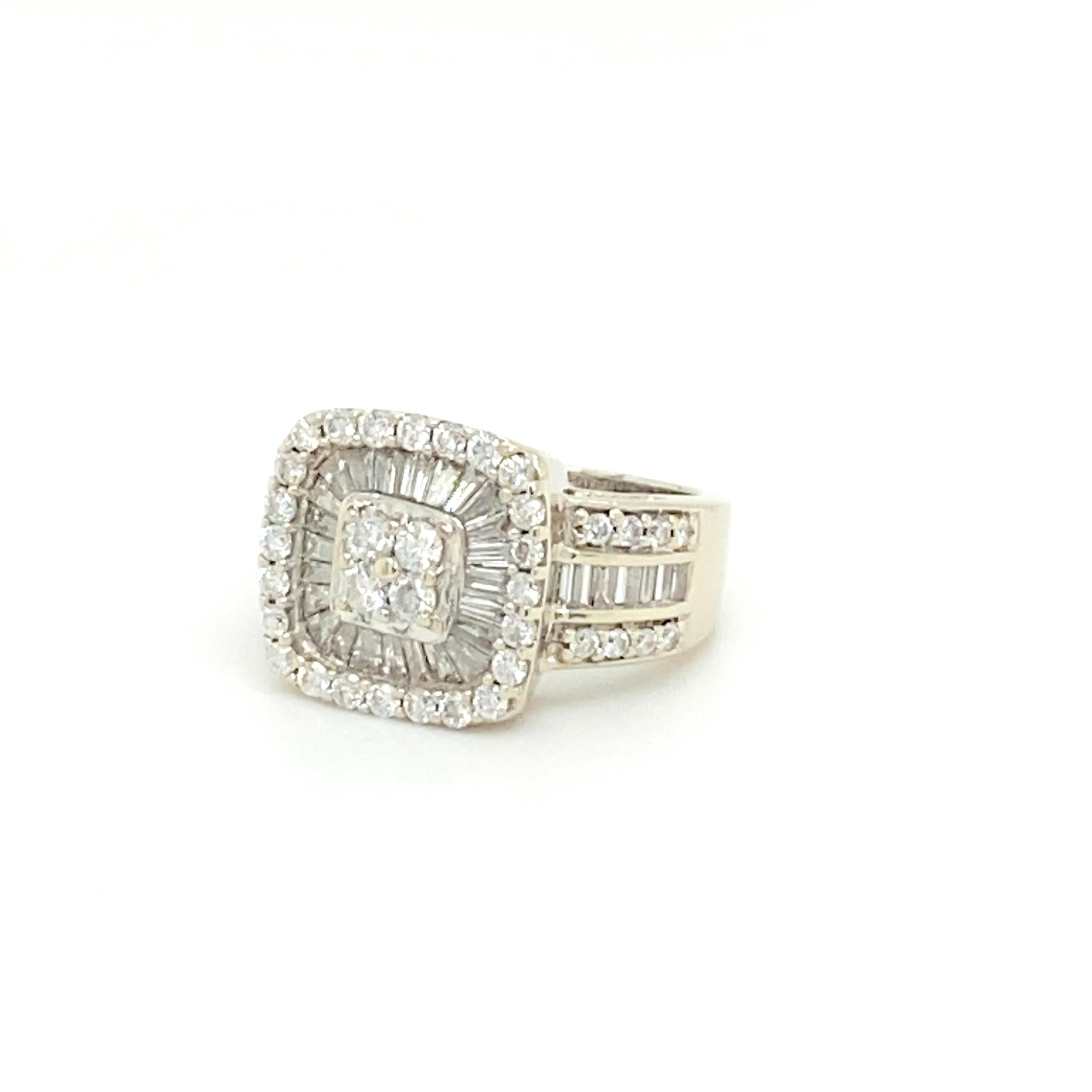 Women's 2.25 Carat Diamond Cluster Ring For Sale