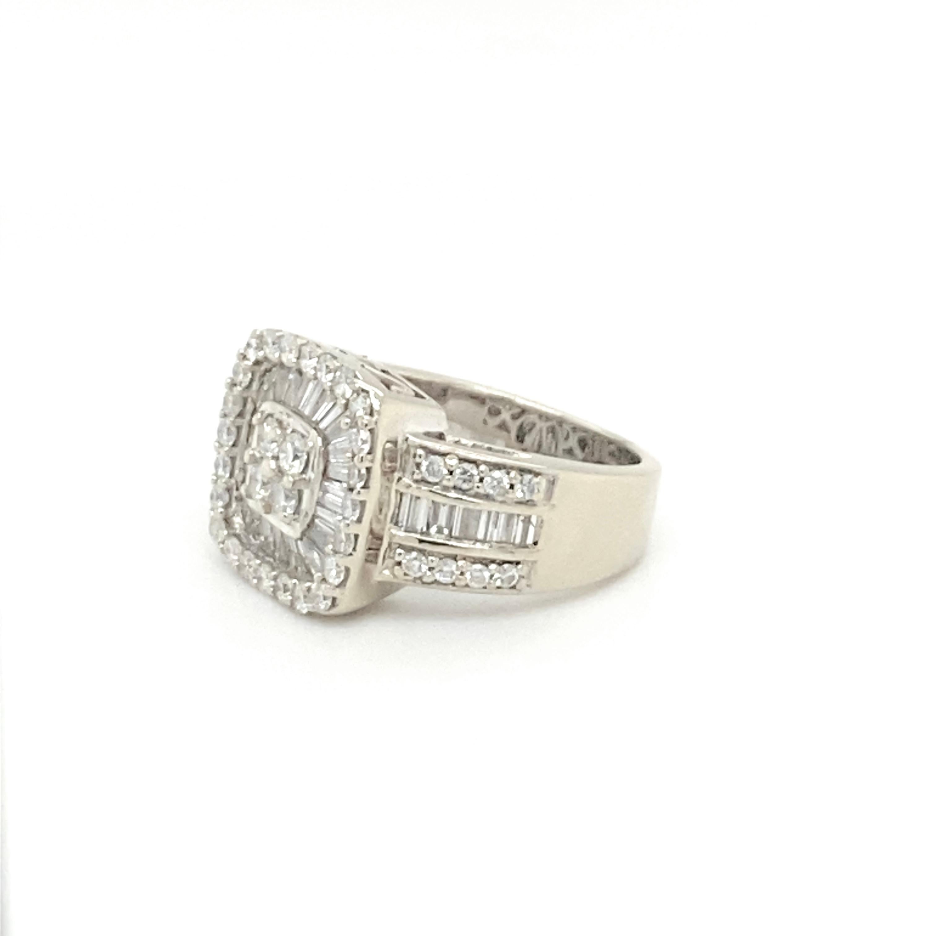 2.25 Carat Diamond Cluster Ring For Sale 3