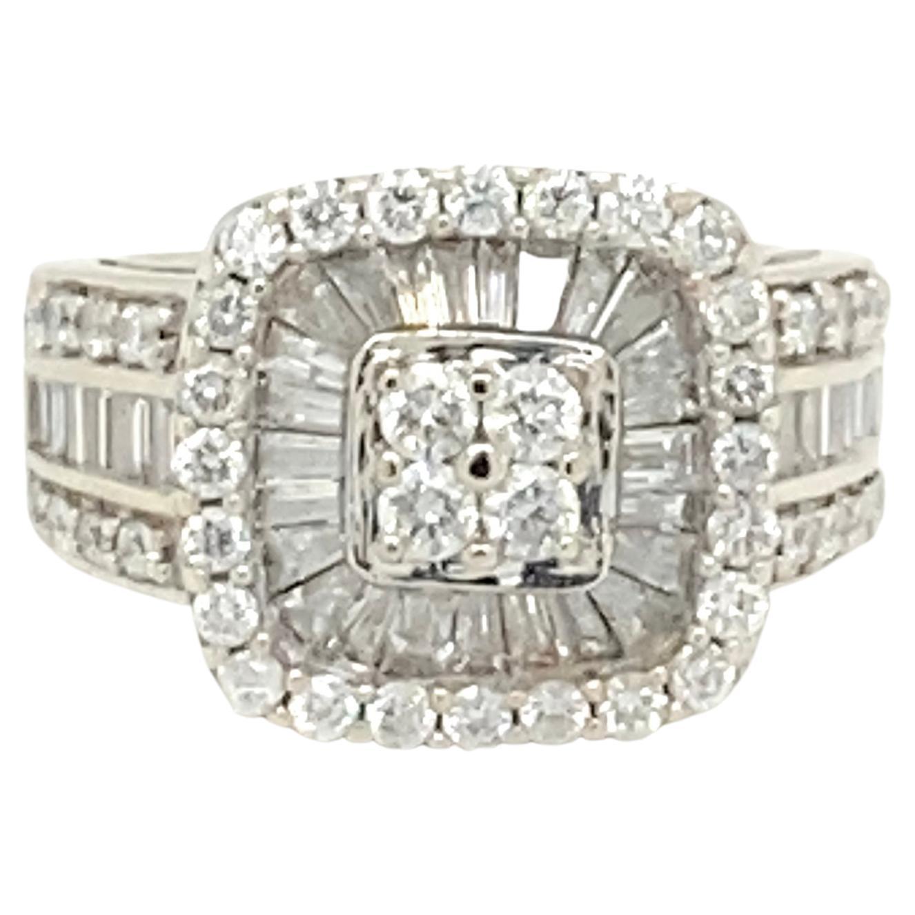 2.25 Carat Diamond Cluster Ring For Sale