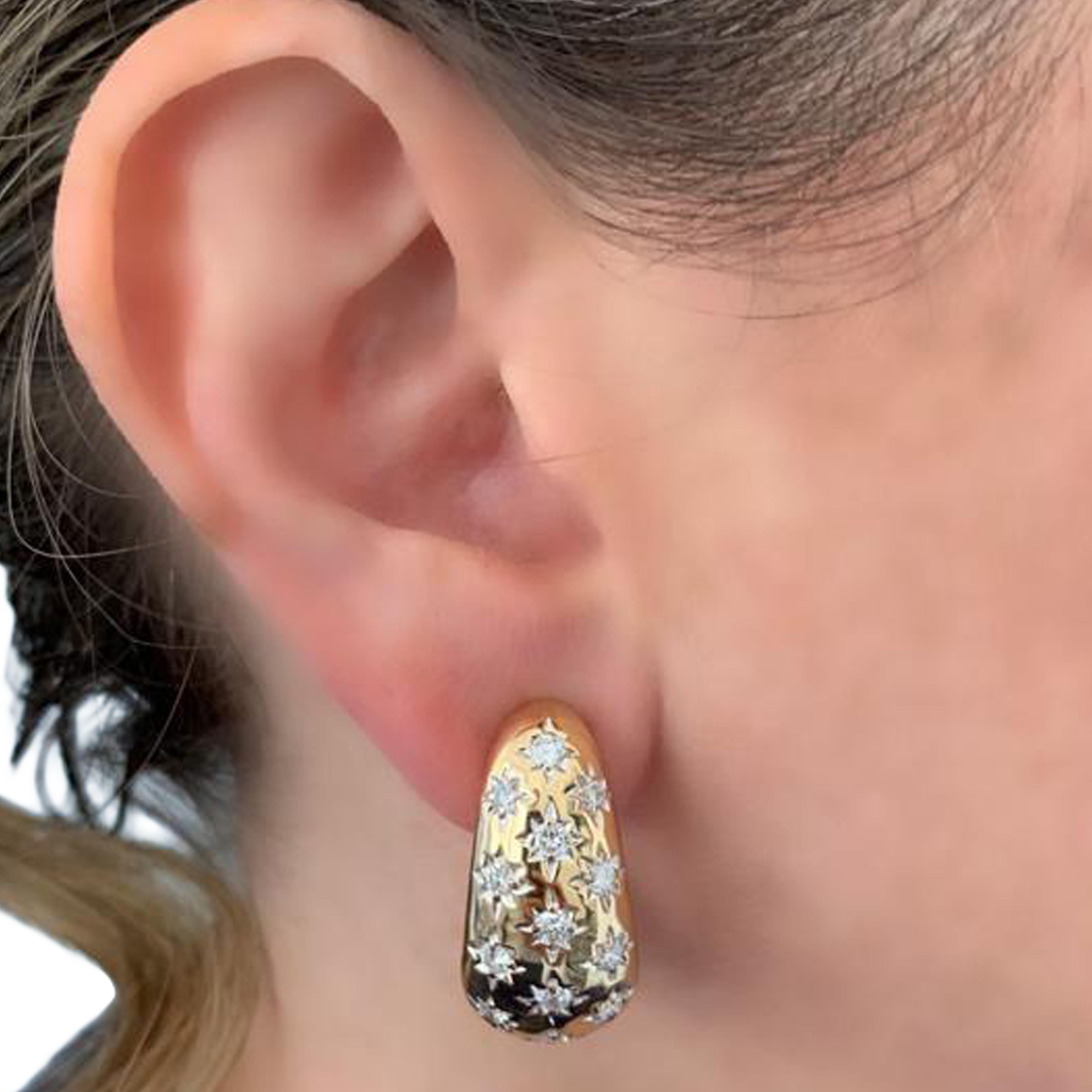 Round Cut 2.25 Carat Diamond Hoop Earrings