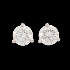 2.25 Carat Diamond Stud Earrings in Platinum Martini Setting