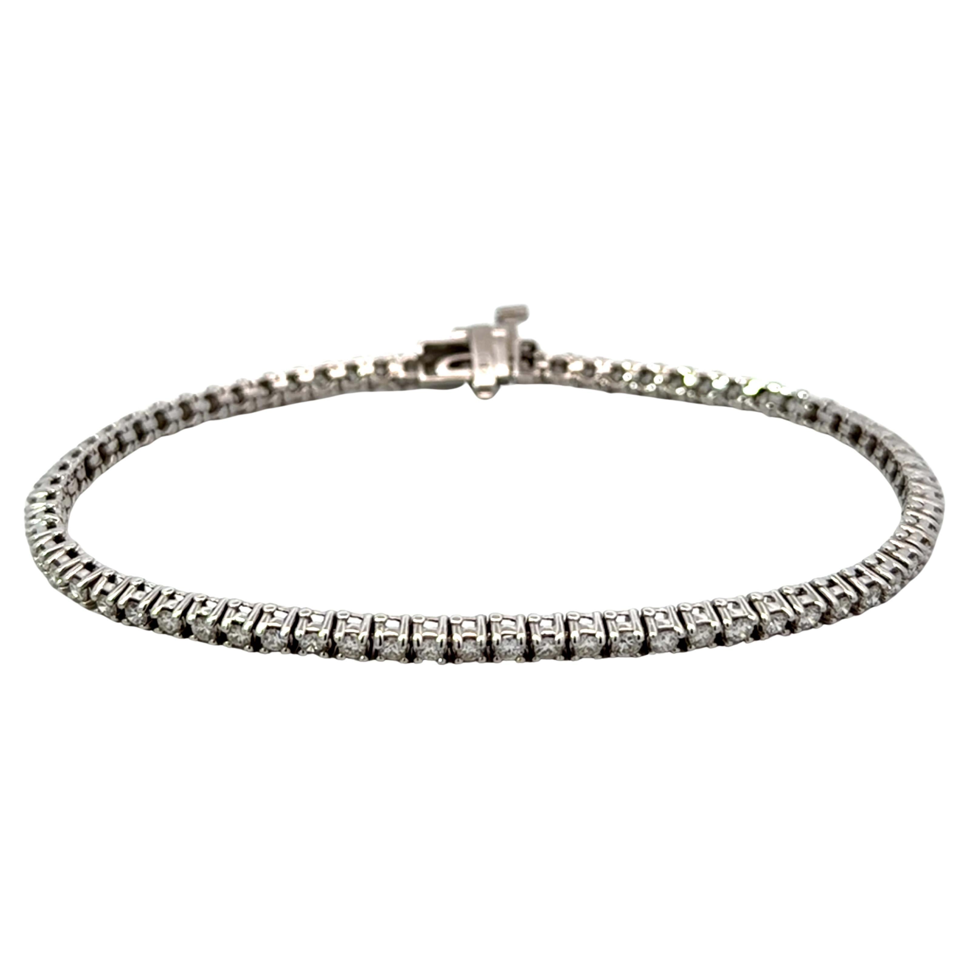 2.25 Carat Diamond Tennis Bracelet 14K White Gold