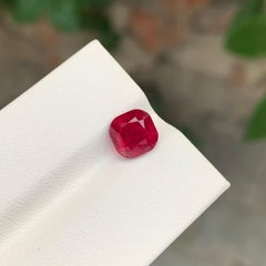 2.25 Carat Excellent Faceted Rubellite Tourmaline Cushion Shape Gemstone