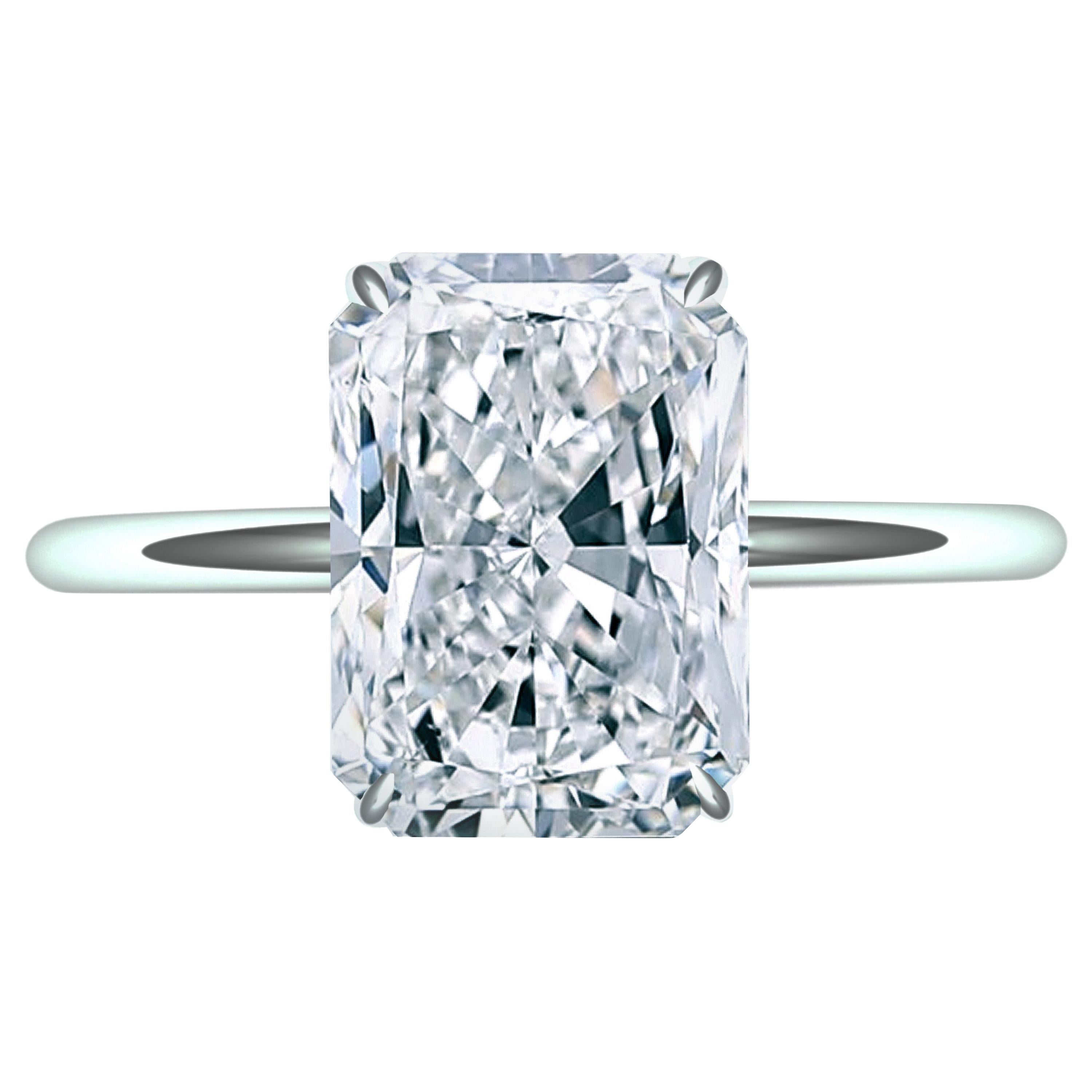 2.25 Carat F-VSE GIA Certified Radiant Diamond Engagement Ring