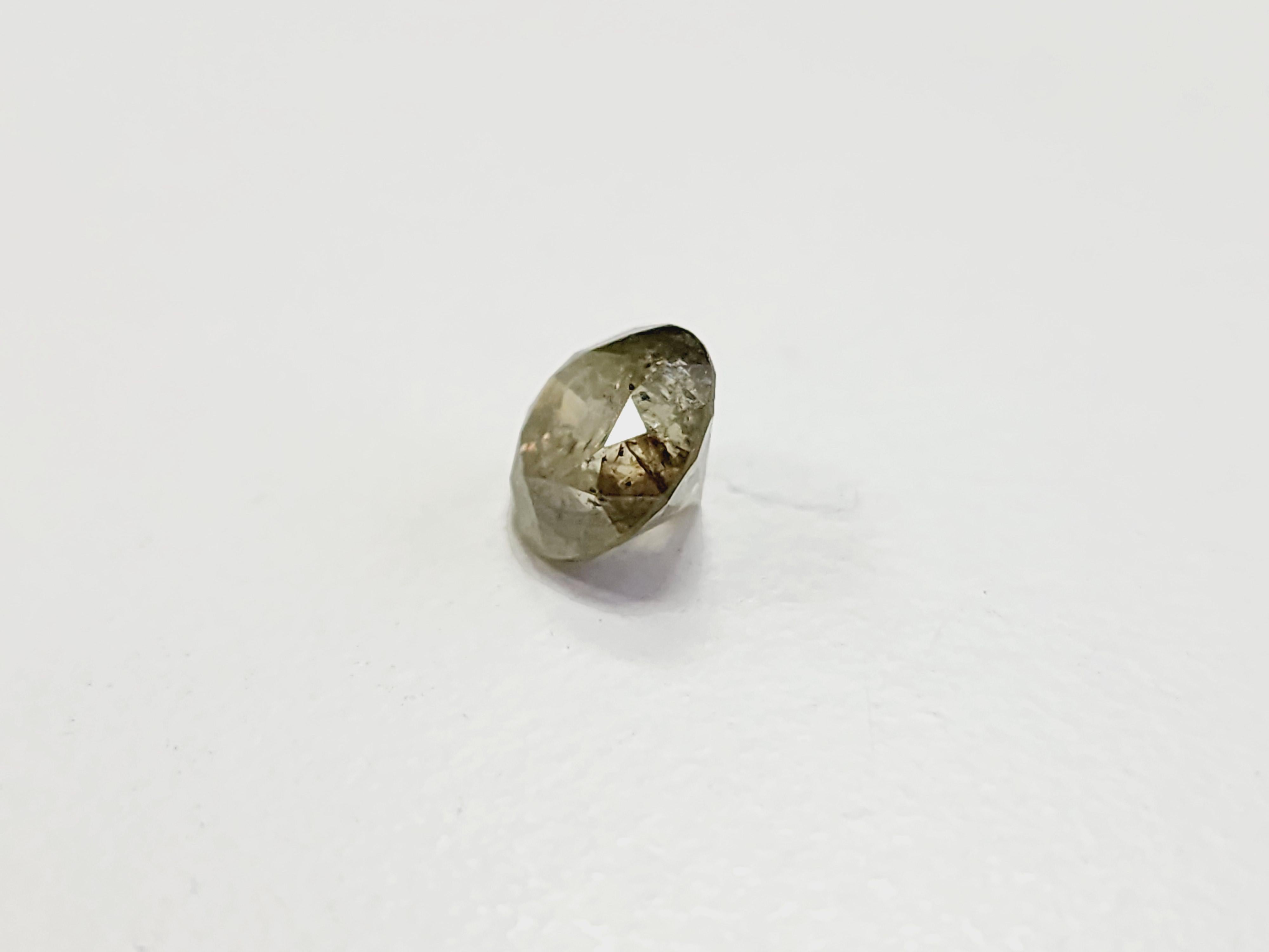 Round Cut SAMPLE SALE 2.25 Carat Fancy Dark Green Round Diamond For Sale