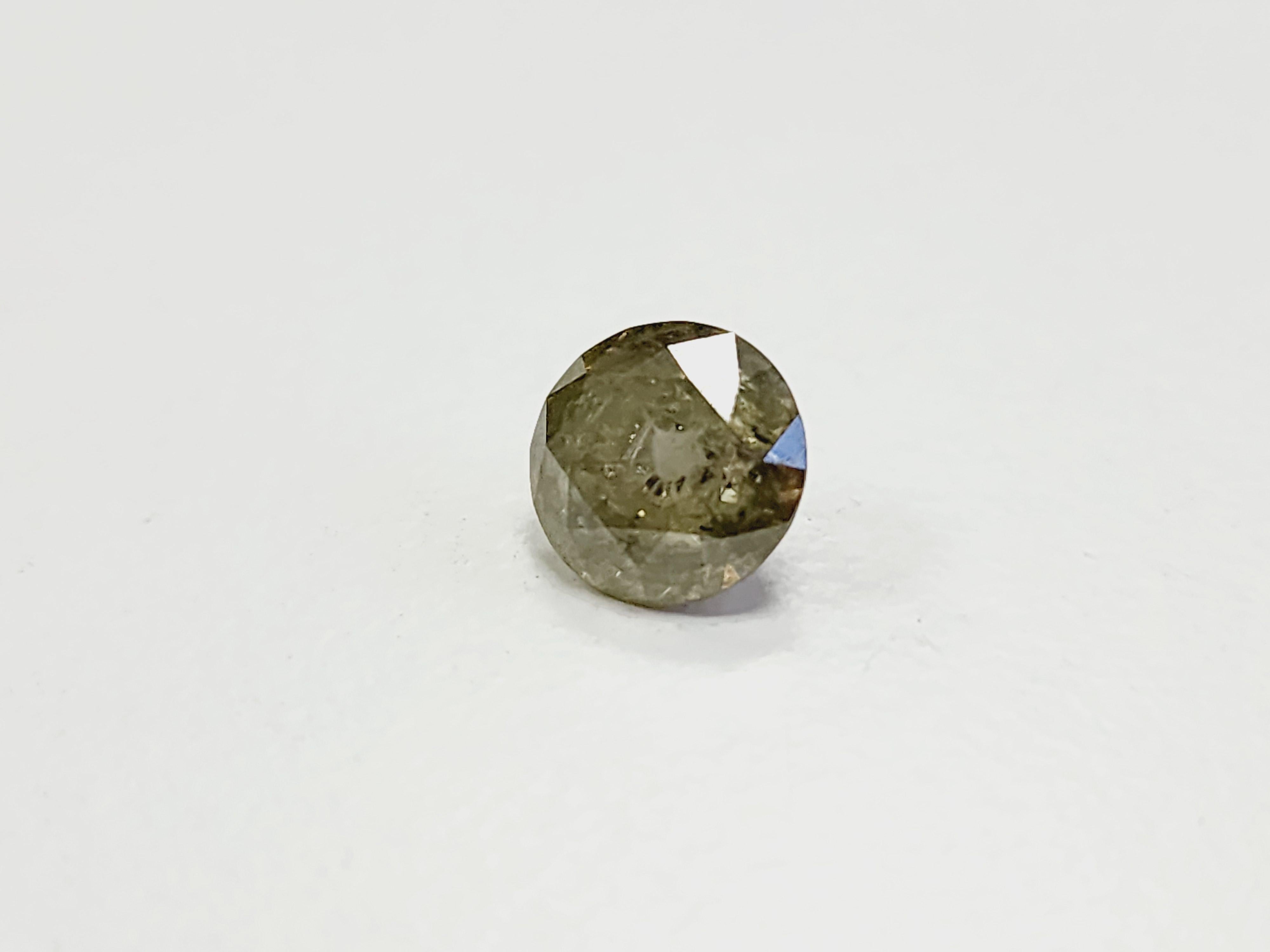 SAMPLE SALE 2.25 Carat Fancy Dark Green Round Diamond In New Condition For Sale In Great Neck Plaza, NY